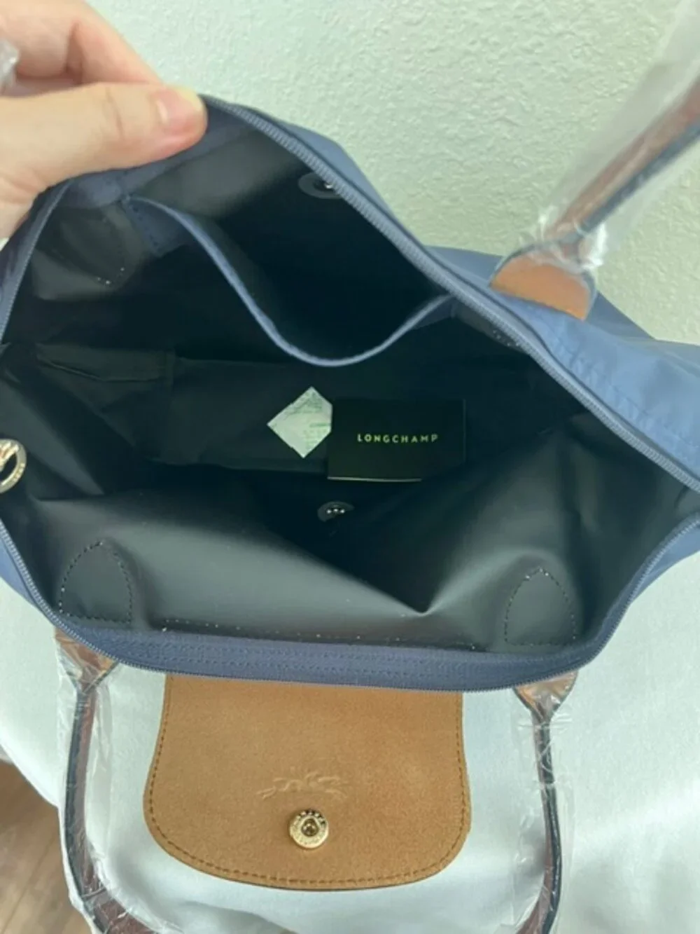 Longchamp Le Pliage Tote Bag - Medium -Black/Dark gray/Navy blue